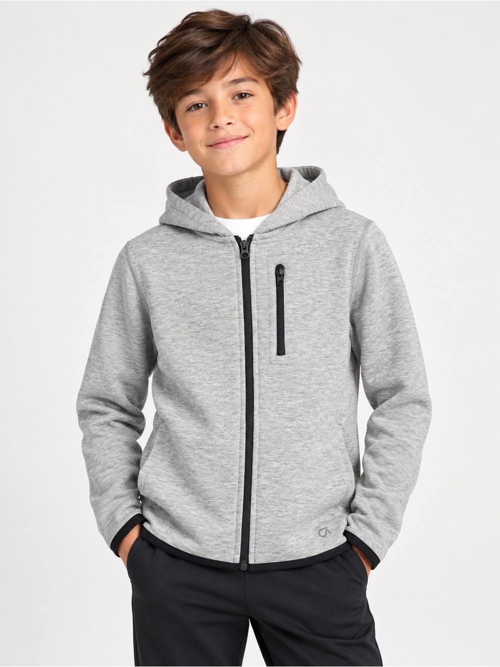 GapFit Boys Size M (8) Gray Full-Zip Athletic Hoodie Jacket NWT